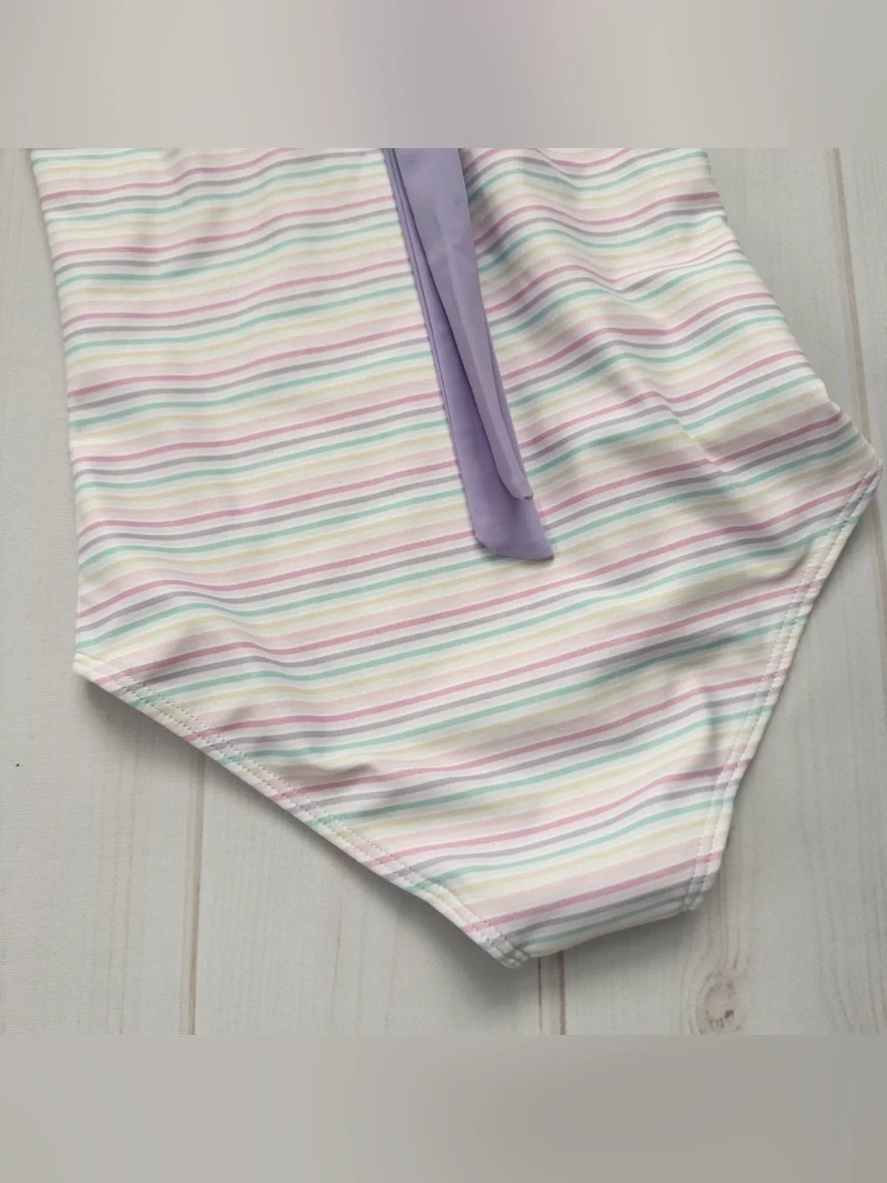 Saint Ida Pastel Rainbow Stripe Long Sleeve Swim